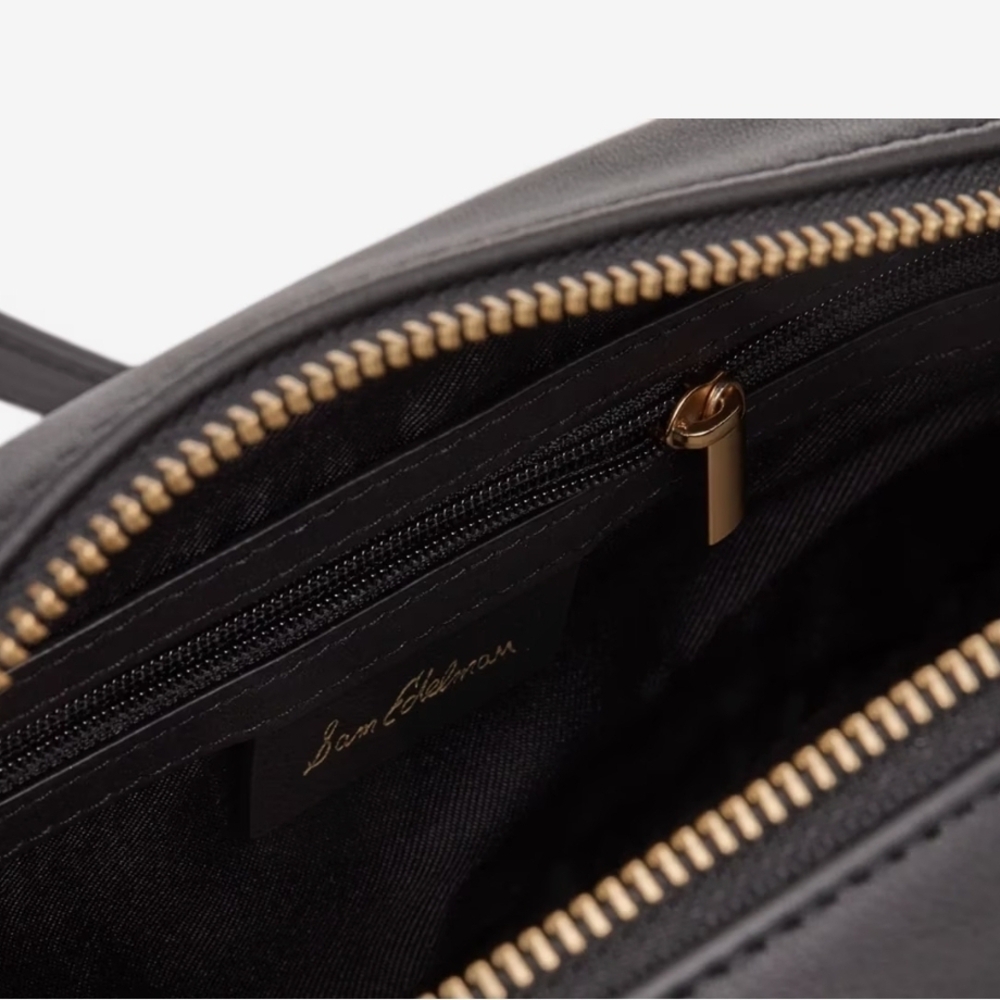 Sam Edelman Black Crossbody Bag with Gold Accents - Picture 3 of 4